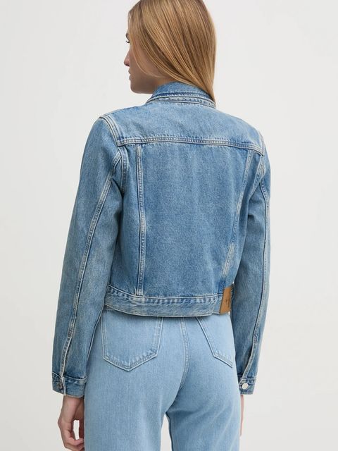 Calvin Klein Jeans kurtka jeansowa damska kolor niebieski przejściowa J20J224542