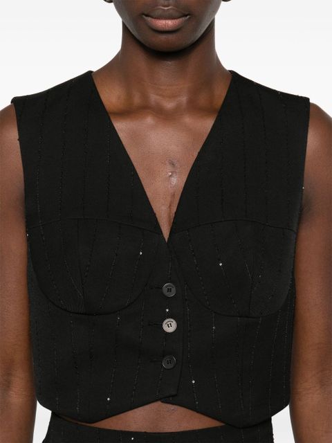 SANDRO sequined vest - Black