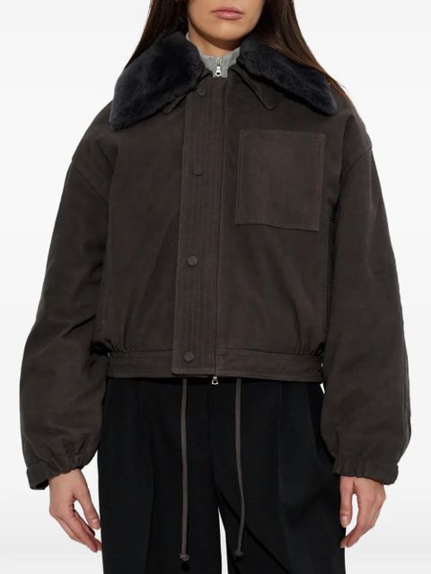 Victoria Beckham fur-collar pocket jacket - Brown