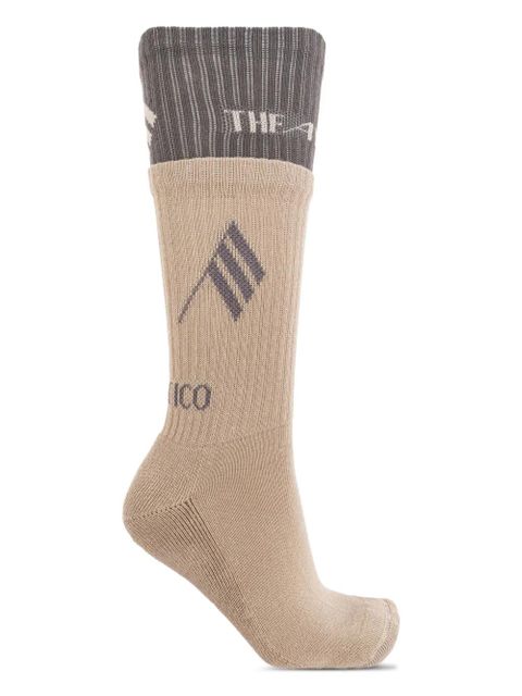 The Attico flag-logo cotton socks - Neutrals