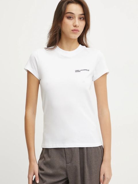 Karl Lagerfeld Jeans t-shirt bawełniany damski kolor biały A1W17004 - zdjęcie produktu nr 1