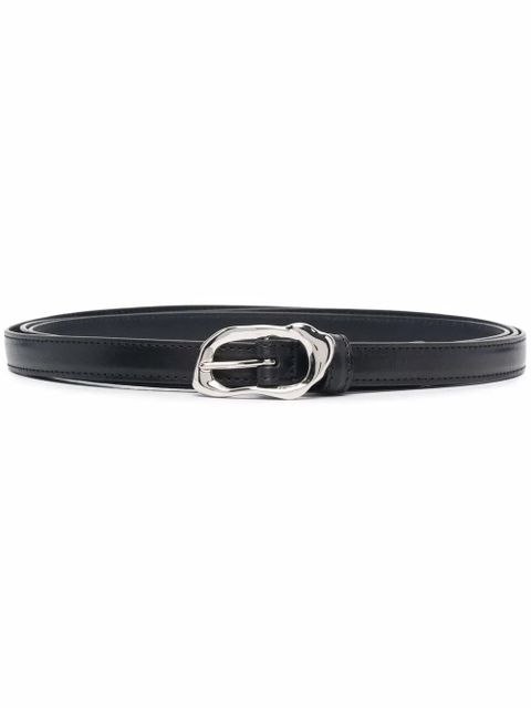 Alexander McQueen Molten thin leather belt - Black - zdjęcie produktu nr 1