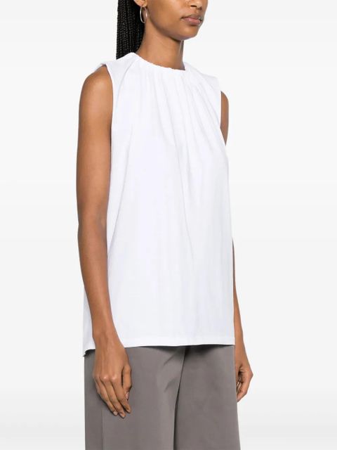 MM6 Maison Margiela gathered-detail cotton tank top - White