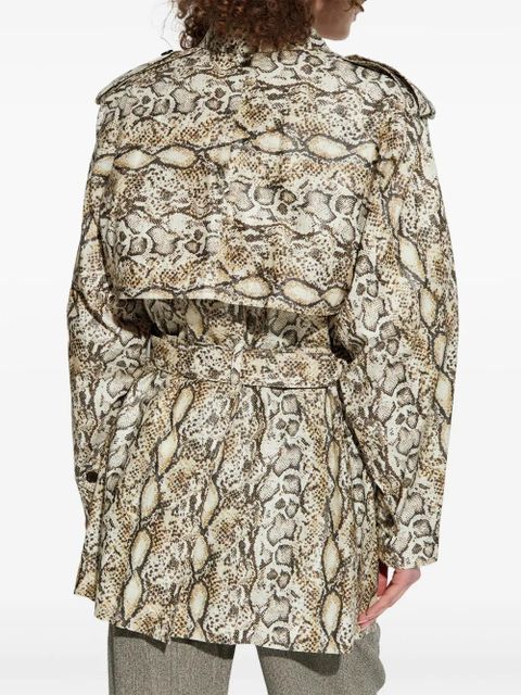 ISABEL MARANT snakeskin-effect trench coat - Neutrals