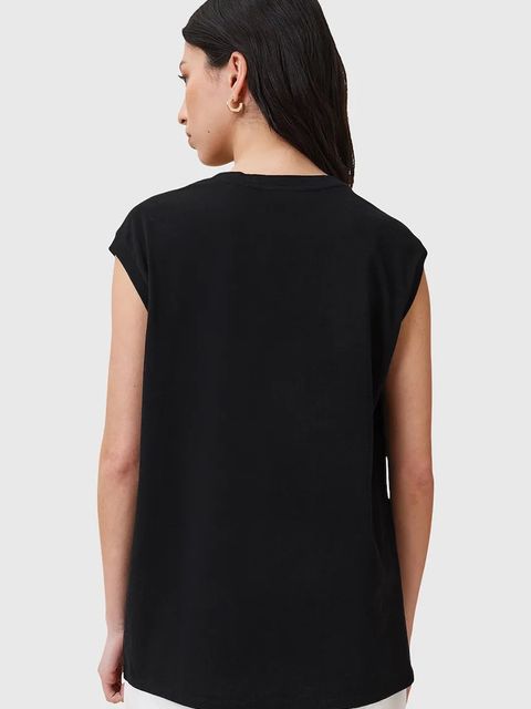 AllSaints top bawełniany SUNNIES damski kolor czarny z nadrukiem W163JC