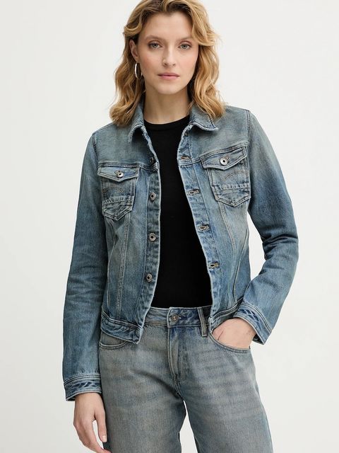 G-Star kurtka jeansowa kolor niebieski przejściowa D27939-D788 - zdjęcie produktu nr 1