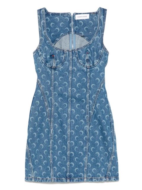 Marine Serre Moon Laser denim mini dress - Blue - zdjęcie produktu nr 1