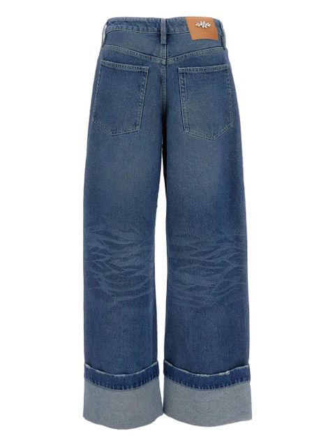 Simone Rocha distressed folded-cuff denim jeans - Blue - zdjęcie produktu nr 2