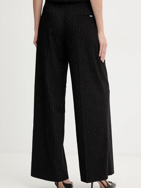 Guess spodnie ZANITA damskie kolor czarny szerokie high waist W5BB13 W2422