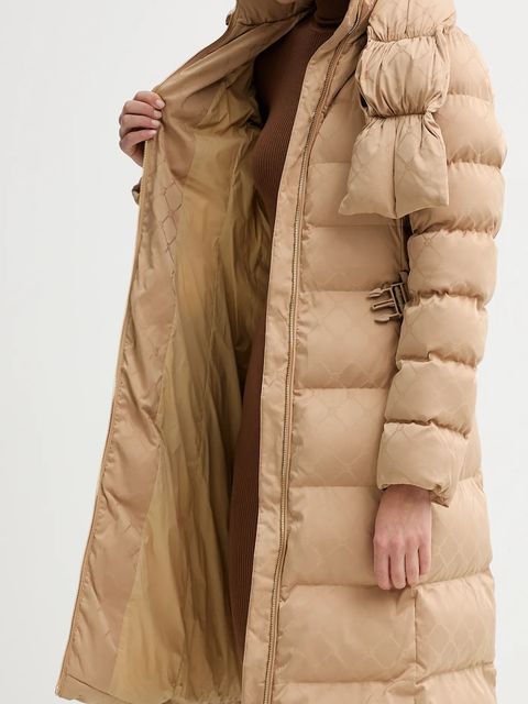 Elisabetta Franchi kurtka kolor beżowy zimowa PI84D56E2