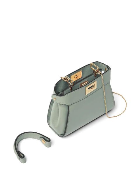 FENDI nano Peekaboo leather mini bag - Green