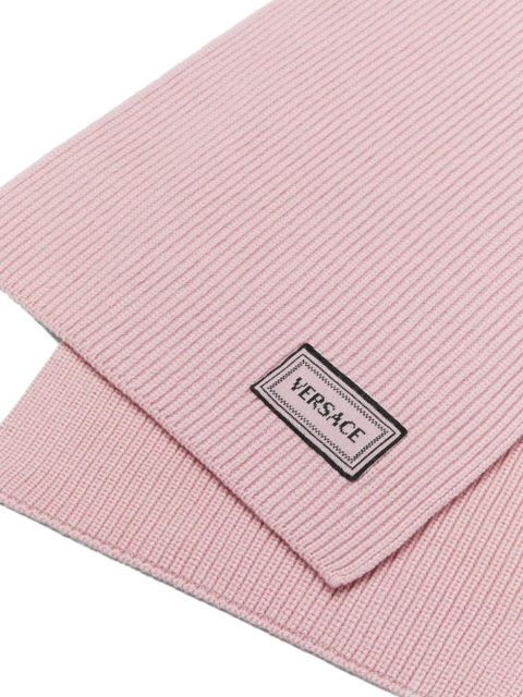 Versace ribbed logo-patch scarf - Pink - zdjęcie produktu nr 2