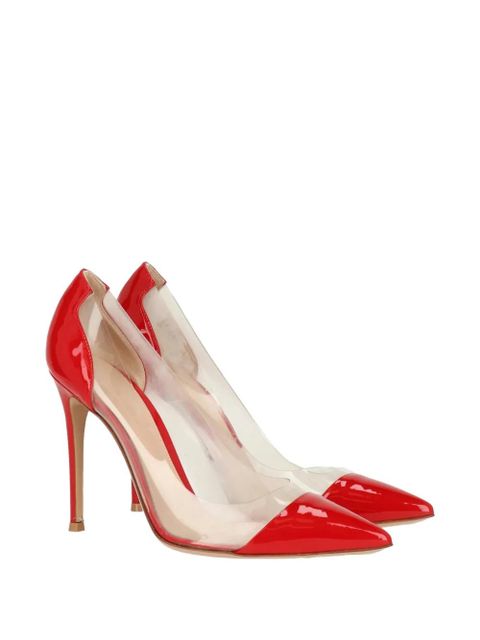 Gianvito Rossi Plexi pointed-toe pumps - Red - zdjęcie produktu nr 2