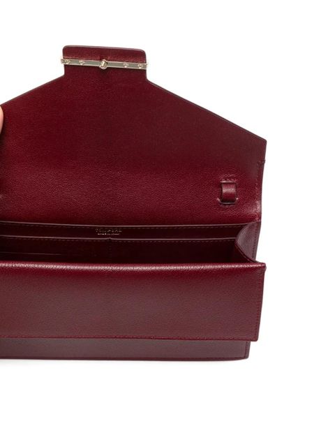 TOM FORD mini Aube flap clutch bag - Red