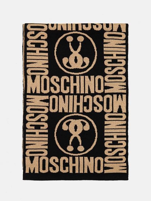 Moschino szalik z dodatkiem wełny kolor czarny M2966 30623