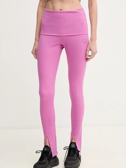 adidas by Stella McCartney legginsy treningowe kolor fioletowy gładkie JJ1629 - zdjęcie produktu nr 1