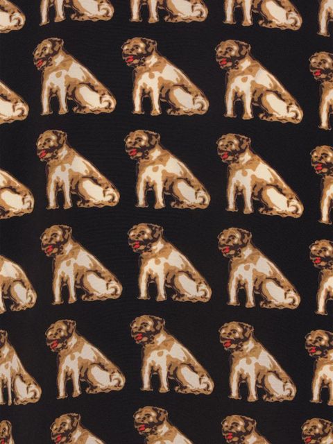 Valentino Garavani dog-print pearl-button silk shirt - Black - zdjęcie produktu nr 2