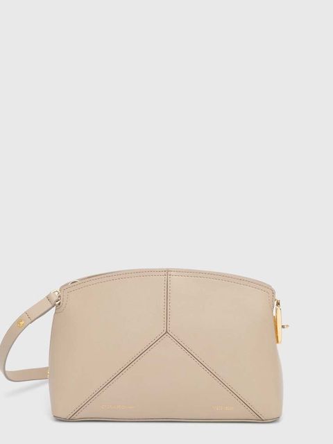 Victoria Beckham torebka skórzana kolor beżowy B324AAC005752A