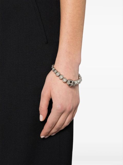 Alexander McQueen skull-charm beaded bracelet - Silver - zdjęcie produktu nr 2