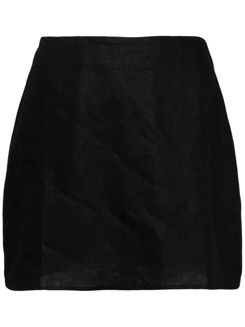 Reformation Veranda linen miniskirt - Black - zdjęcie produktu nr 1