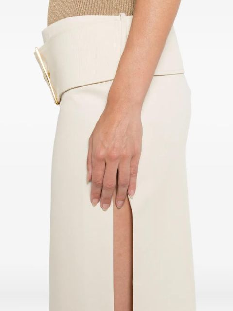 Rowen Rose buckle midi skirt - Neutrals