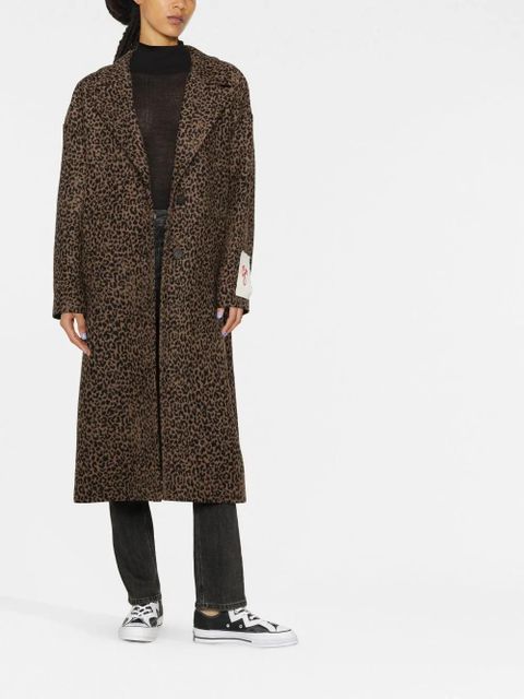 Golden Goose leopard-print oversized coat - Black - zdjęcie produktu nr 2
