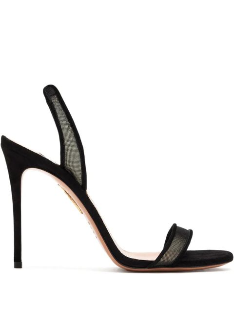 Aquazzura 105mm So Nude slingback mesh sandals - Black - zdjęcie produktu nr 1