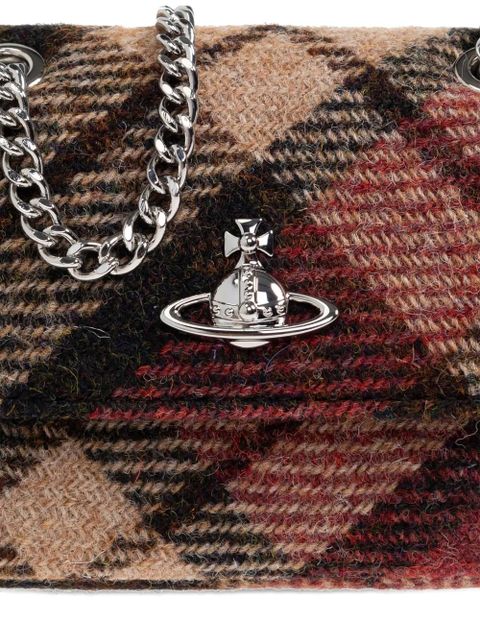 Vivienne Westwood small tartan-pattern chain-strap wallet - Brown