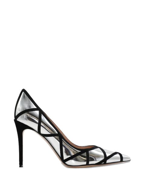Gianvito Rossi point-toe metallic heeled pumps - Silver - zdjęcie produktu nr 1