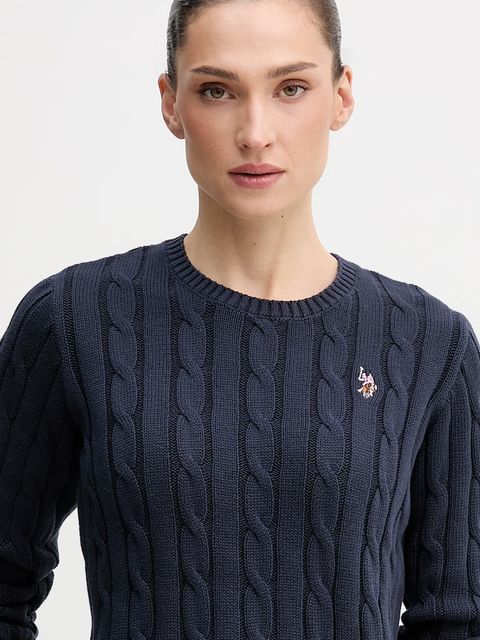U.S. Polo Assn. sweter bawełniany CREW NECK CABLE