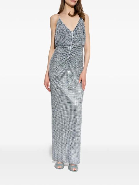 Self-Portrait embellished maxi dress - Silver