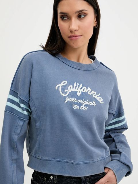 Guess Originals bluza bawełniana damska kolor niebieski z nadrukiem W5YQ24 K68I4 - zdjęcie produktu nr 2