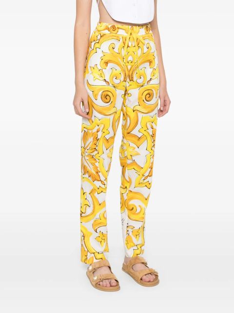 Dolce & Gabbana Majolica-print trousers - Yellow
