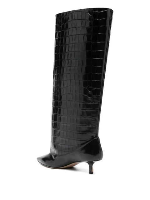 Jacquemus 45mm croc-embossed boots - Black