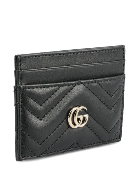 Gucci GG Marmont chevron card holder - Black