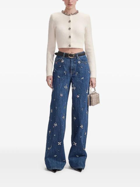 Self-Portrait crystal-embellished jeans - Blue - zdjęcie produktu nr 2