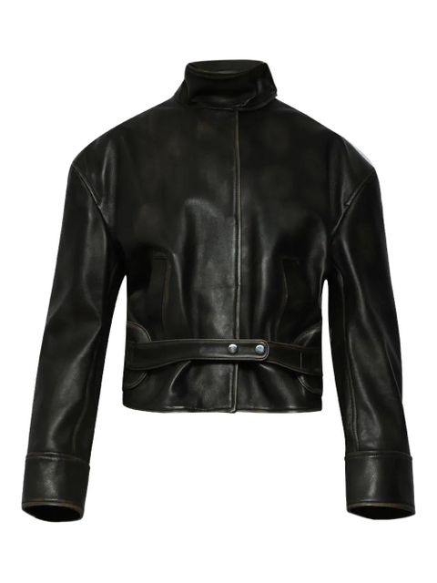 Christopher Esber burnished belted leather jacket - Black - zdjęcie produktu nr 1