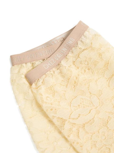 Valentino Garavani rebrodé lace tights - Neutrals