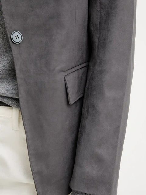 Answear.LAB marynarka kolor szary jednorzędowa gładka