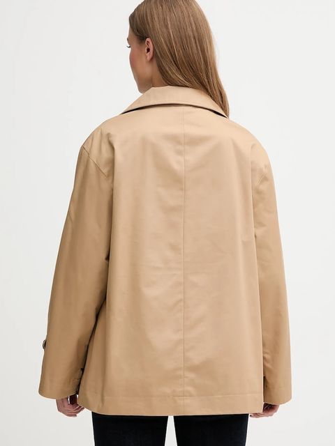 United Colors of Benetton kurtka bawełniana kolor brązowy przejściowa oversize 2QJYDN07Y