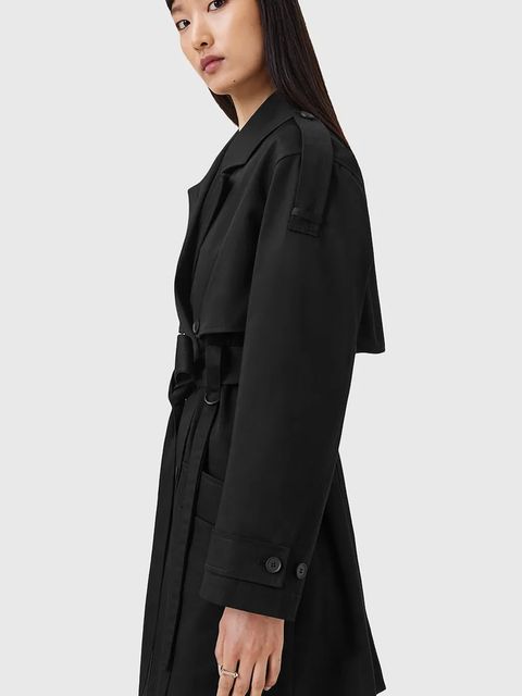 AllSaints trencz bawełniany CADENCE kolor czarny W004OD