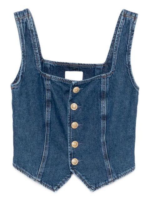 Reformation Bo denim top - Blue - zdjęcie produktu nr 1