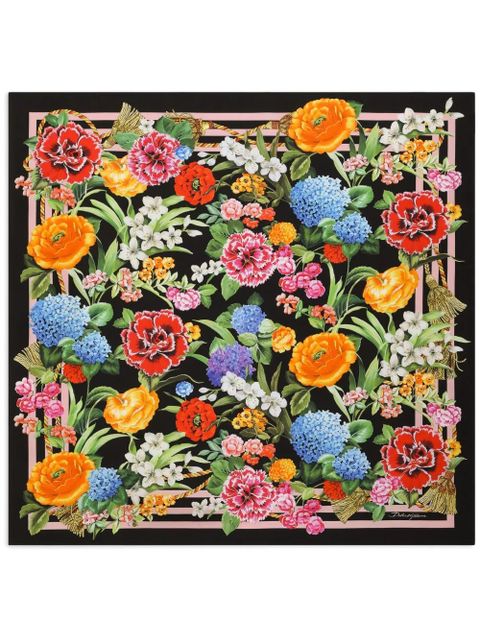 Dolce & Gabbana floral-print foulard - Black - zdjęcie produktu nr 1