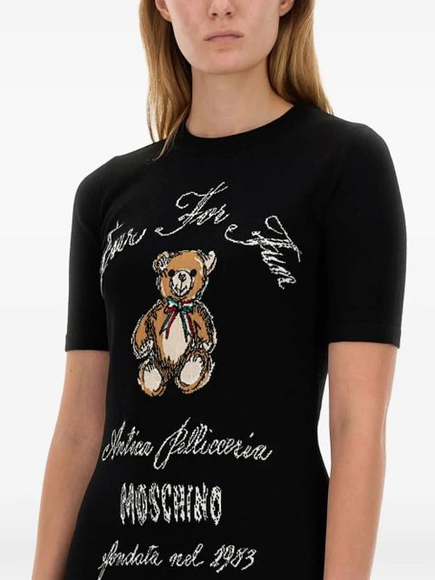 Moschino teddy-graphic mini dress - Black