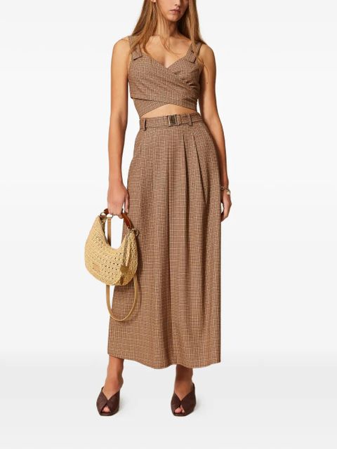 TWINSET plaid-pattern belted skirt - Brown - zdjęcie produktu nr 2