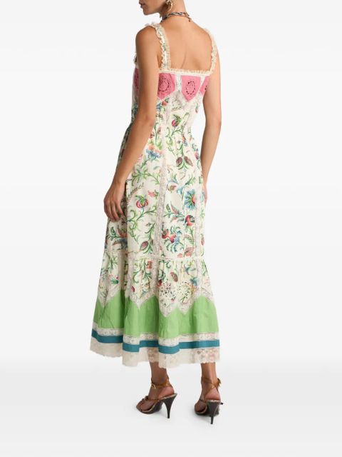ETRO floral-print midi dress - Neutrals