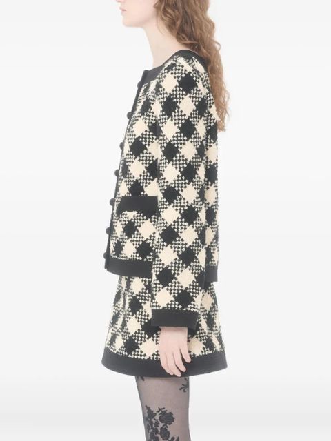 Valentino Garavani damier tweed trim blazer - Black