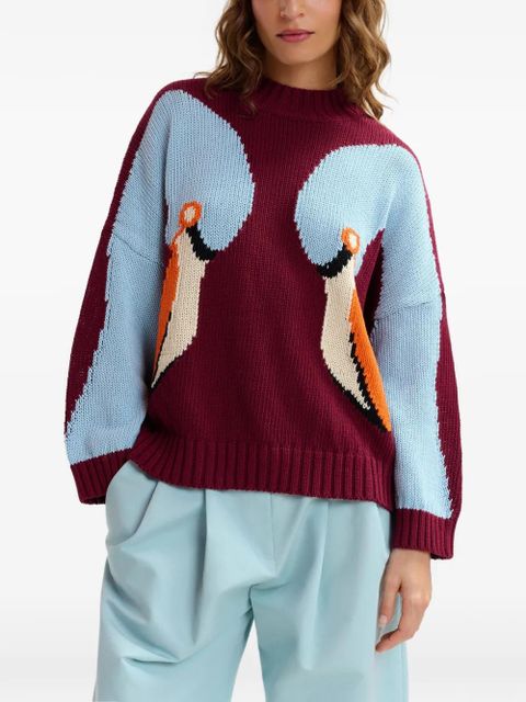 Essentiel Antwerp Jinie intarsia-knit sweater - Red