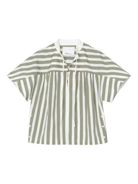 3.1 Phillip Lim striped tie-neck top - Green - zdjęcie produktu nr 1