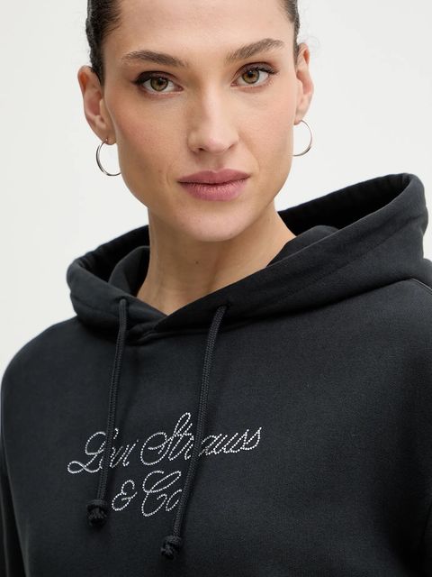 Levi's bluza bawełniana damska kolor szary z kapturem gładka A7296